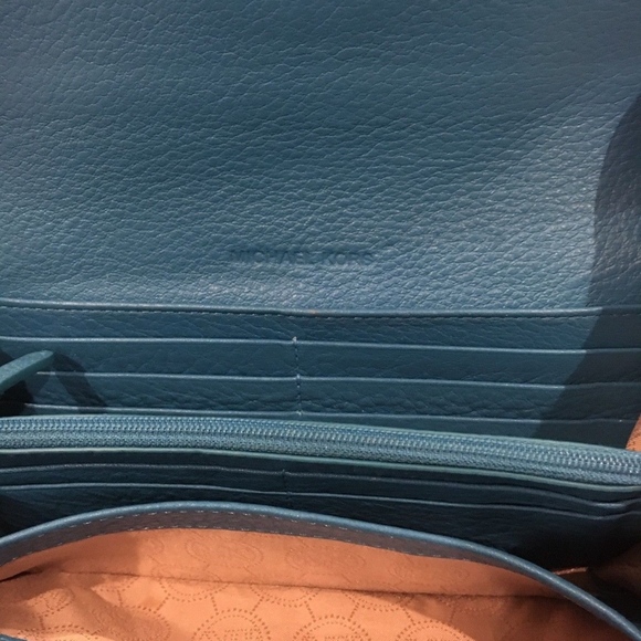 Michael Kors Blue Leather Wallet - Picture 4 of 5